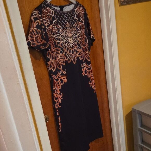 Metrostyle Black and Pink Flutter Sleeve Sheath Dress - Picture 3 of 7